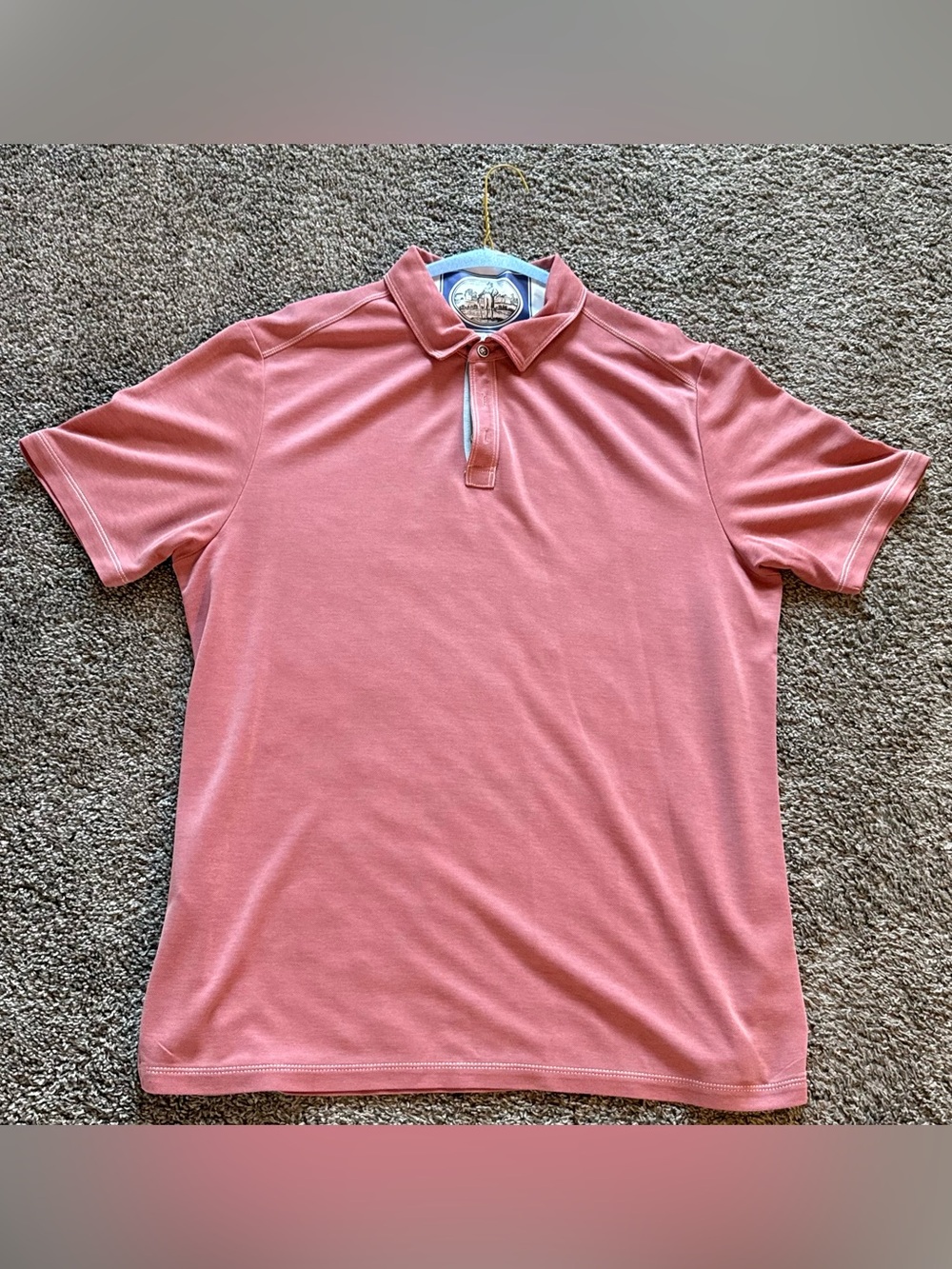 Tommy Bahama Coral Pink Short-Sleeve Polo